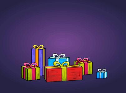 Christmas presents. Free illustration for personal and commercial use.