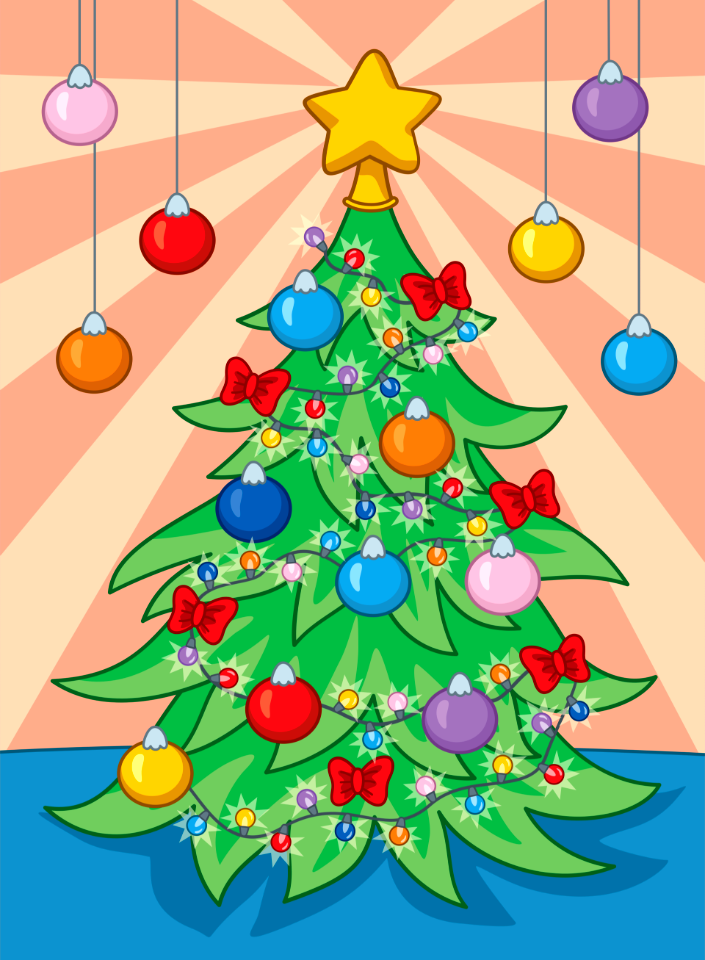 Christmas tree. Free illustration for personal and commercial use.