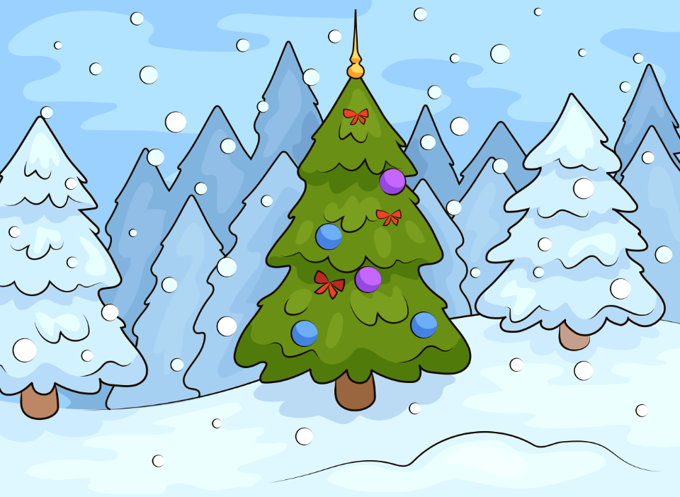 Cristmas tree white forest. Free illustration for personal and commercial use.