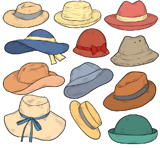 Hats. Free illustration for personal and commercial use.