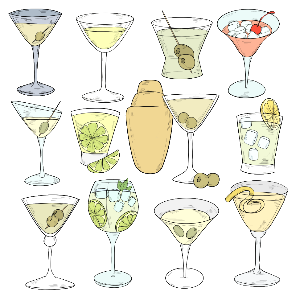 Martini Glass Free Stock Illustrations Creazilla