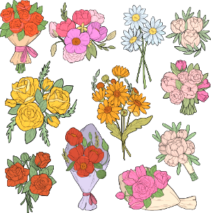 Flower bouquet. Free illustration for personal and commercial use.