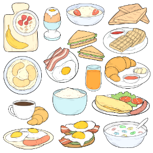 Breakfast. Free illustration for personal and commercial use.
