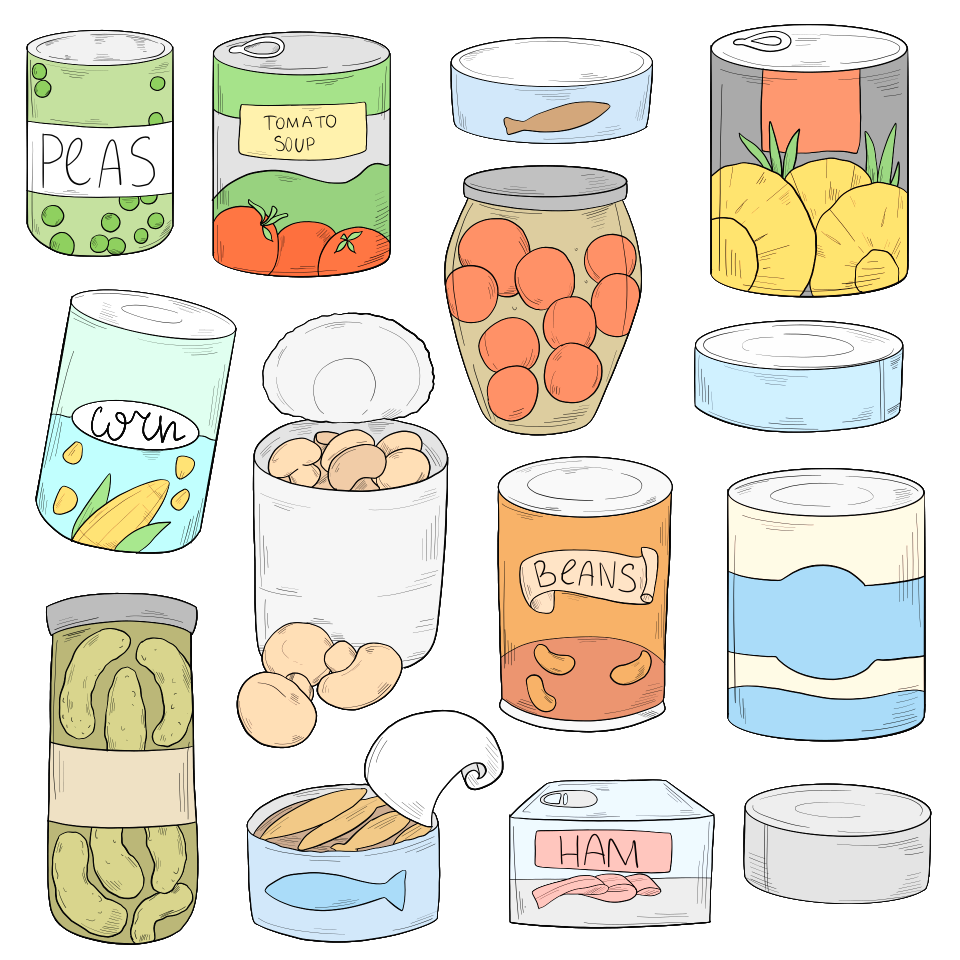 Canned food. Free illustration for personal and commercial use.