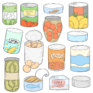 Canned food. Free illustration for personal and commercial use.