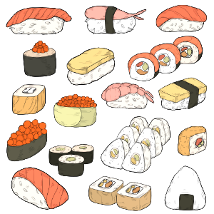 Sushi. Free illustration for personal and commercial use.