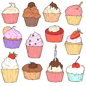 Cupcake. Free illustration for personal and commercial use.