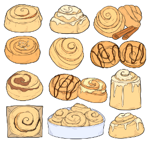 Cinnamon roll. Free illustration for personal and commercial use.