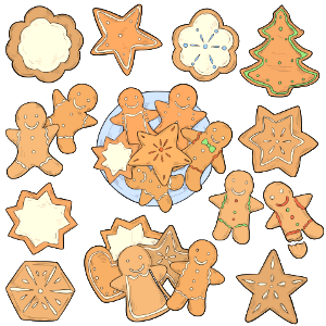 Gingerbread. Free illustration for personal and commercial use.