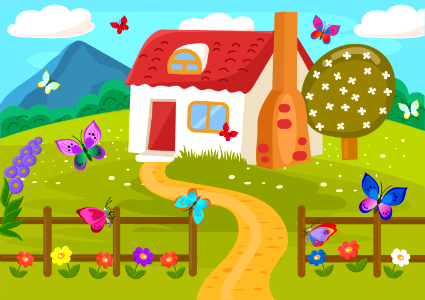 Country house. Free illustration for personal and commercial use.