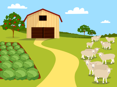 Farm house. Free illustration for personal and commercial use.