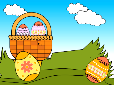 Easter basket. Free illustration for personal and commercial use.