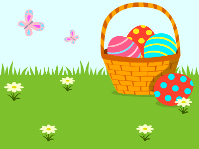 Easter basket. Free illustration for personal and commercial use.