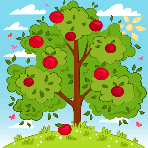 Apple tree. Free illustration for personal and commercial use.