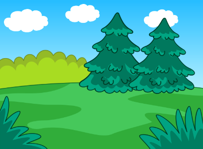 Coniferous trees. Free illustration for personal and commercial use.