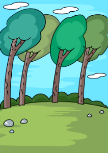 Four trees. Free illustration for personal and commercial use.