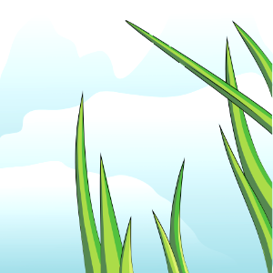 Green grass against sky. Free illustration for personal and commercial use.