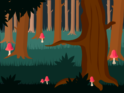 Mushrooms forest. Free illustration for personal and commercial use.