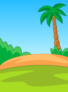 Palm tree oasis. Free illustration for personal and commercial use.