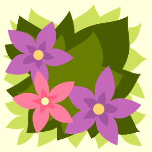 Three flowers. Free illustration for personal and commercial use.
