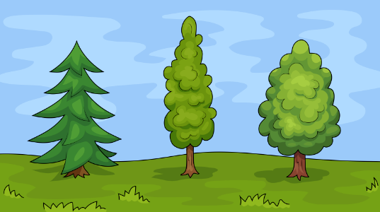 Three different trees. Free illustration for personal and commercial use.