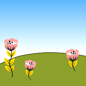 Three flowers. Free illustration for personal and commercial use.