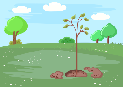 Young planted tree. Free illustration for personal and commercial use.