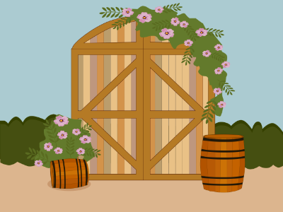 Brown gate. Free illustration for personal and commercial use.