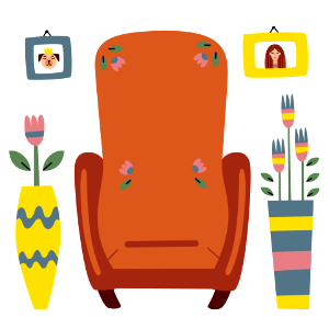 Funny armchair. Free illustration for personal and commercial use.