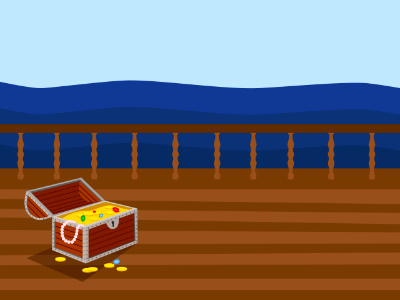 Pirate gold chest. Free illustration for personal and commercial use.