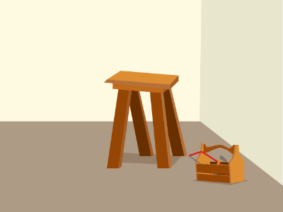 Wooden stool. Free illustration for personal and commercial use.