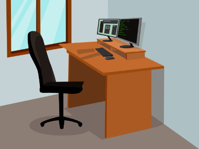 Working place. Free illustration for personal and commercial use.