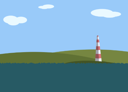 Distant lighthouse. Free illustration for personal and commercial use.