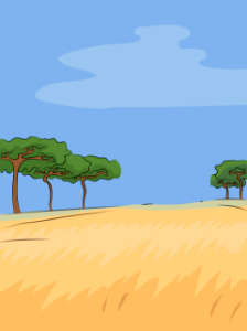 Four trees desert. Free illustration for personal and commercial use.