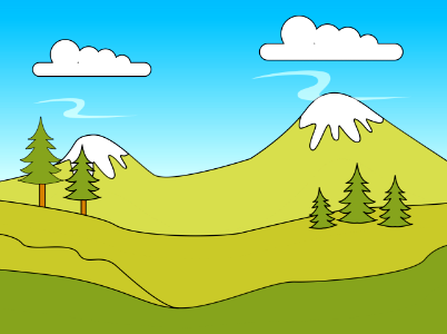 Green hills. Free illustration for personal and commercial use.