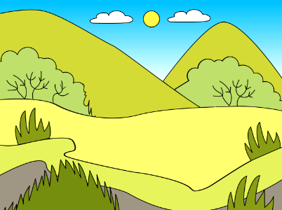 Green hills. Free illustration for personal and commercial use.