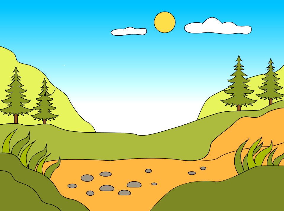 Hills landscape. Free illustration for personal and commercial use.