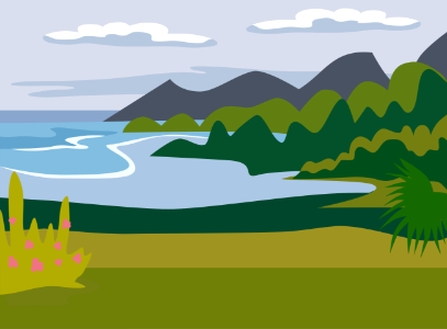Primitive landscape. Free illustration for personal and commercial use.