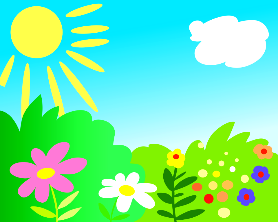 Sunny flower meadow - Free Stock Illustrations | Creazilla