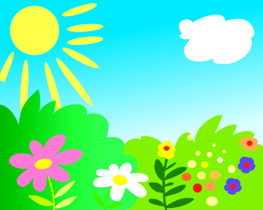 Sunny flower meadow. Free illustration for personal and commercial use.
