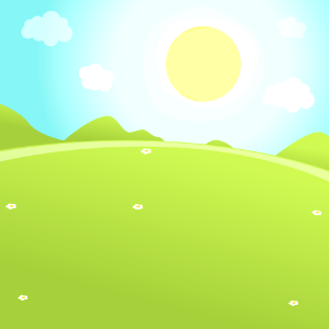 Sunny hill. Free illustration for personal and commercial use.