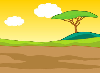 Sunset tree landscape. Free illustration for personal and commercial use.