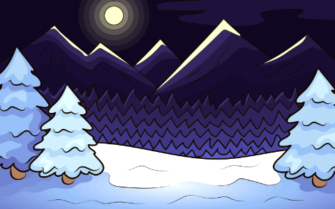Winter in forest. Free illustration for personal and commercial use.