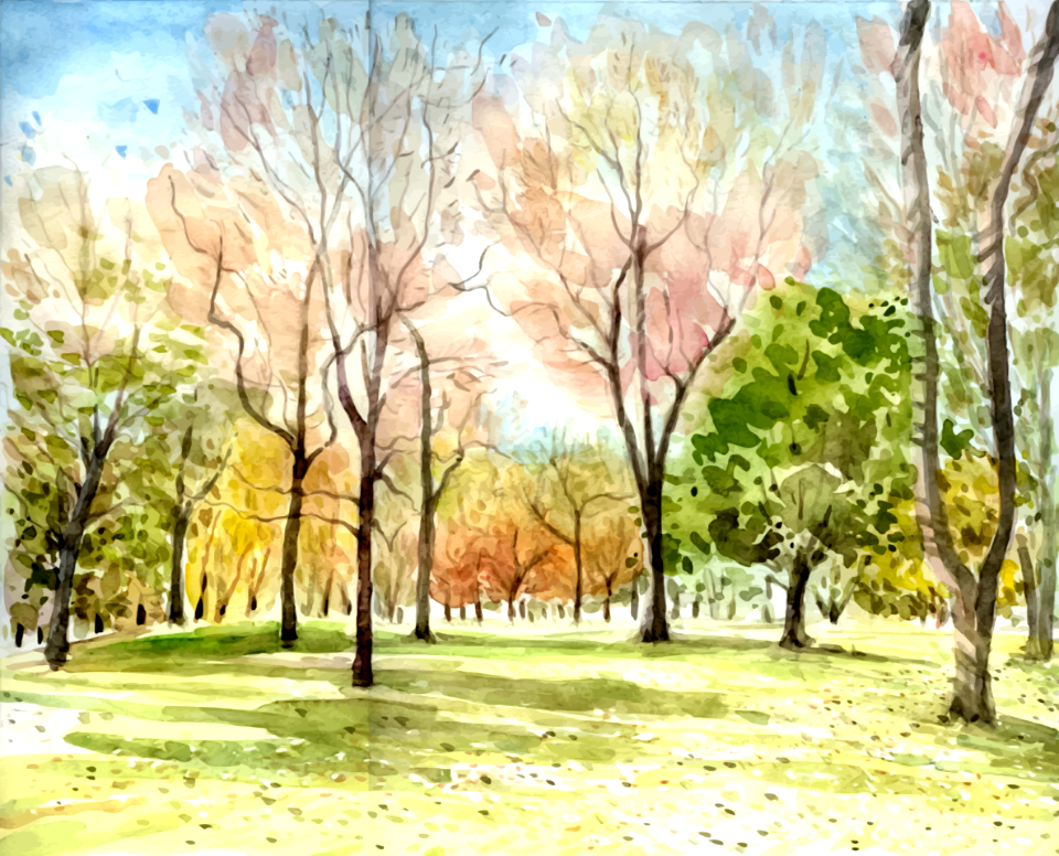 Watercolor forest painting - Free Stock Illustrations | Creazilla