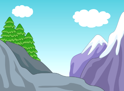 Mountains with trees. Free illustration for personal and commercial use.
