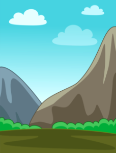 Primitive mountain landscape. Free illustration for personal and commercial use.