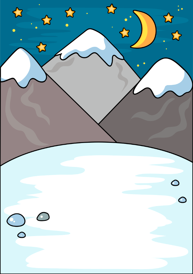 Snowy mountain peaks. Free illustration for personal and commercial use.
