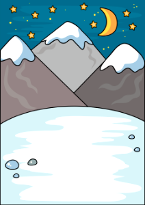 Snowy mountain peaks. Free illustration for personal and commercial use.