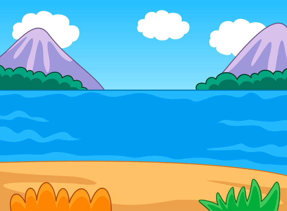 Two mountain islands landscape. Free illustration for personal and commercial use.