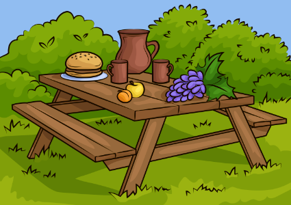 Picnic table. Free illustration for personal and commercial use.